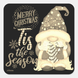 Adesivo Quadrado É o gnomo engraçado de natal da SEASON