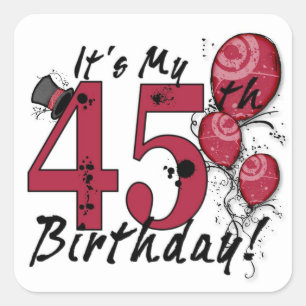 Adesivo Quadrado É o meu autocolante de 45º aniversário.