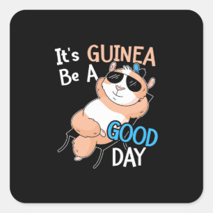Adesivo Quadrado É O Porco Da Guiné Ser Um Bom Dia