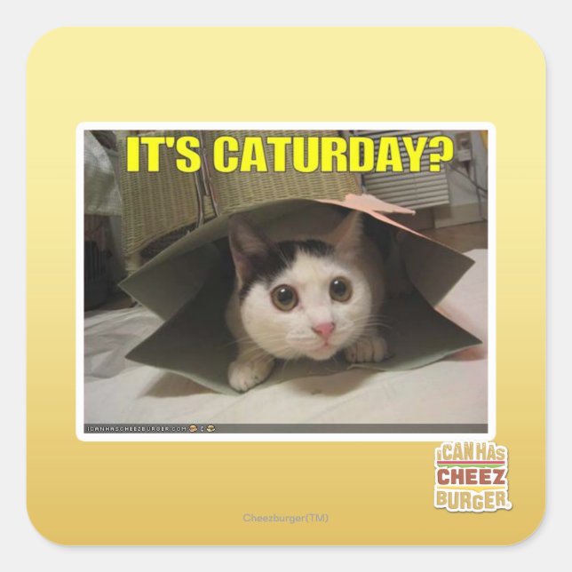 Adesivo Quadrado É o sábado? (Frente)