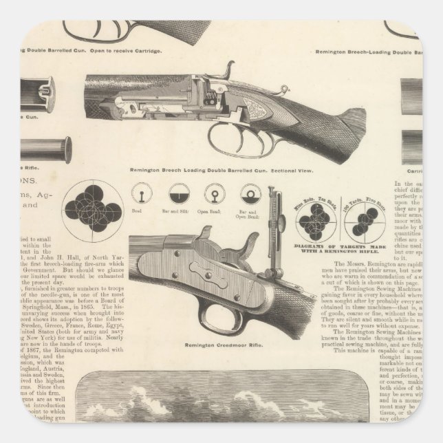 Adesivo Quadrado E Remington e Sons (Frente)