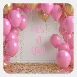 Adesivo Quadrado É um Balão de Garotas!