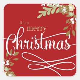 Adesivo Quadrado É um Feliz Natal