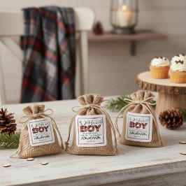 Adesivo Quadrado É um menino! Chá de fraldas de Lumberjack de Xadre