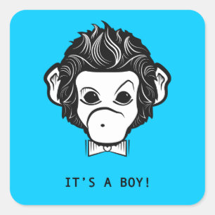 Adesivo Quadrado é um menino! senhor macaco