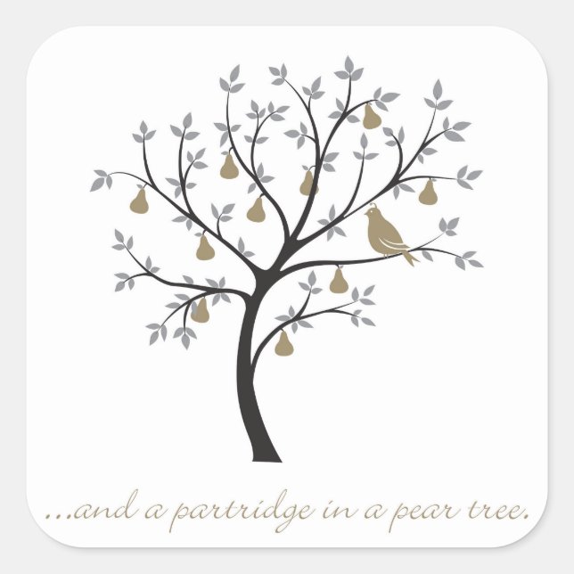 Adesivo Quadrado E um perdiz numa árvore (Frente)