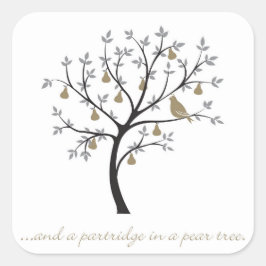 Adesivo Quadrado E um perdiz numa árvore