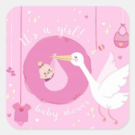 Adesivo Quadrado É uma garota