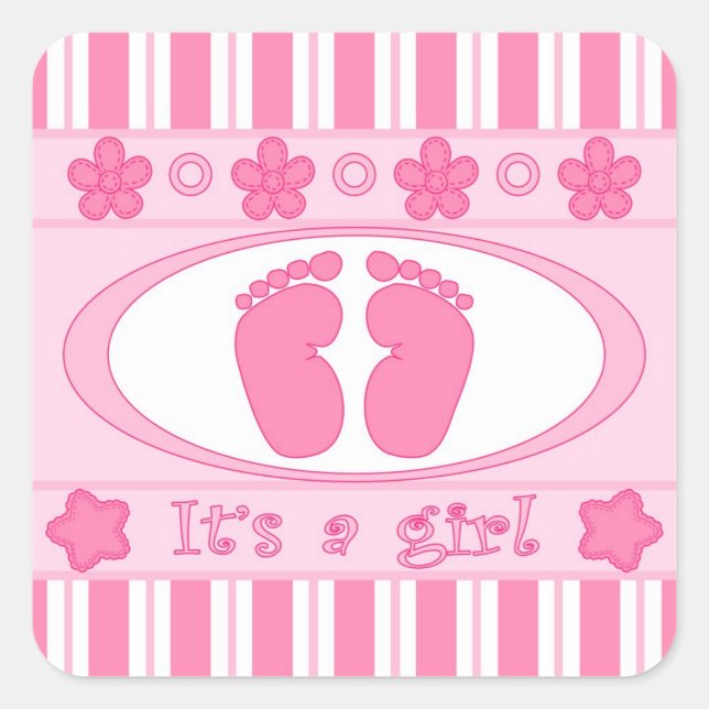 Adesivo Quadrado É uma garota (Frente)