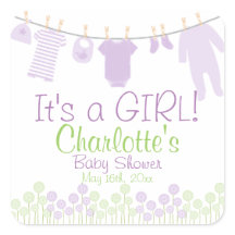 É uma garota! Chá de fraldas Clothesline