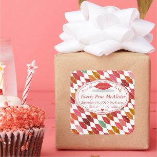 Adesivo Quadrado É uma menina Hipster Vintage