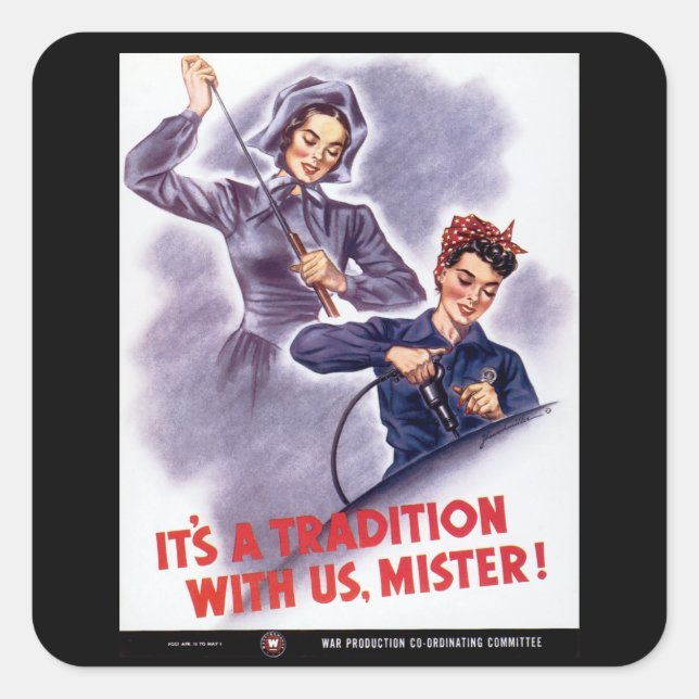 Adesivo Quadrado É uma tradição conosco, senhor! (Frente)