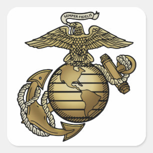 Adesivo Quadrado Eagle Globe Anchor