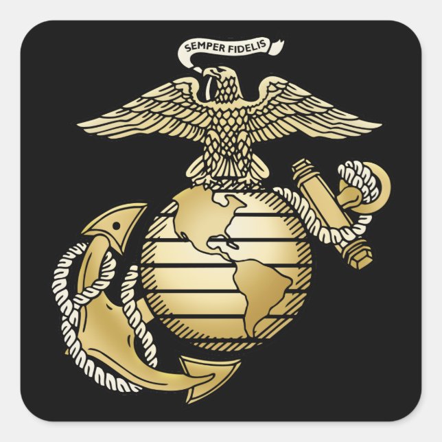Adesivo Quadrado Eagle Globe Anchor (Frente)