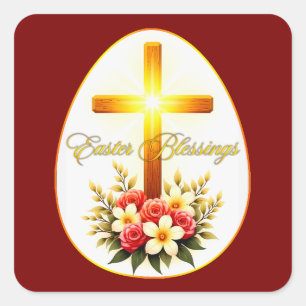 Adesivo Quadrado Easter Blessings – Christian Faith Art Autocolante