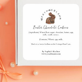 Adesivo Quadrado Easter Bunny Chocolate Ingredient Product
