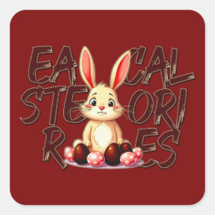 Adesivo Quadrado Easter Calories Stories – Funny Bunny Autocolante