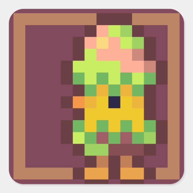 Adesivo Quadrado Easter egg Pixelart, Pixel Art (Frente)
