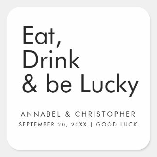 Adesivo Quadrado eat drink be lucky casino chips Lottery Ticket