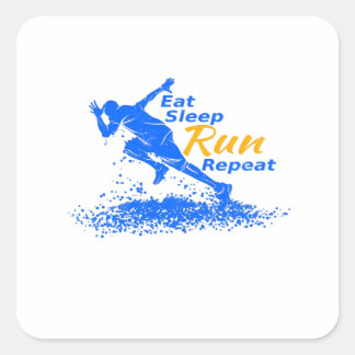 Adesivo Quadrado Eat Sleep Executar Repetir Presente para Jogadores