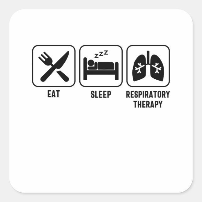 Adesivo Quadrado Eat. Sleep. Respiratory Therapy (Frente)
