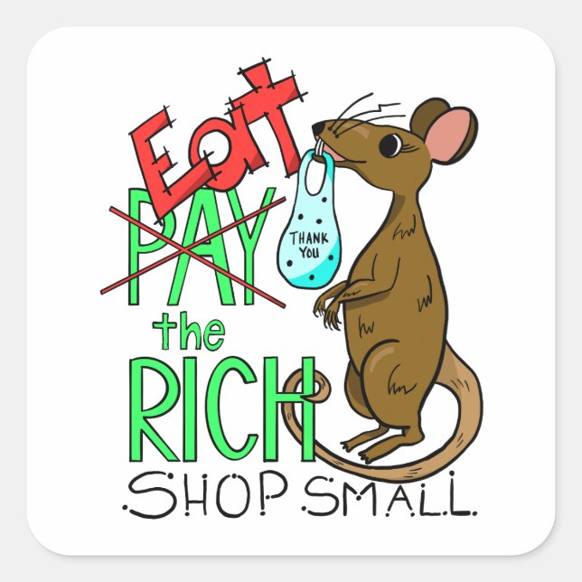 Adesivo Quadrado Eat the Rich - Shop Small (Frente)