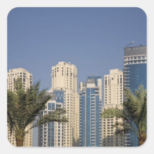 Adesivo Quadrado EAU, Dubai. Torres de Jumeirah Beach Residence