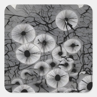 Adesivo Quadrado Ebon Bloom