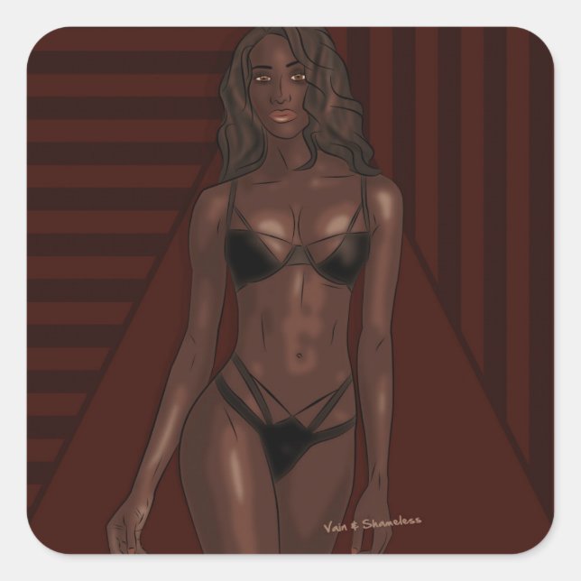 Adesivo Quadrado ebony eyes (Frente)