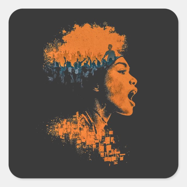 Adesivo Quadrado Echo of the Crowd (Frente)