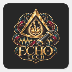Adesivo Quadrado Echo Tech - Ecocardiografista - Sonografista