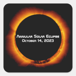 Adesivo Quadrado Eclipse Solar Anular 2023