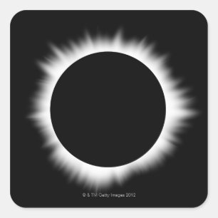 Adesivo Quadrado Eclipse Solar com Corona