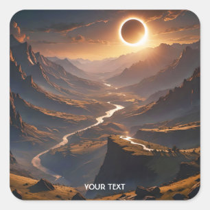 Adesivo Quadrado Eclipse Solar do Vale de Fantasy Cute