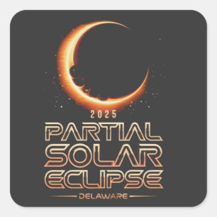 Adesivo Quadrado Eclipse Solar Parcial Nova Jersey 2025