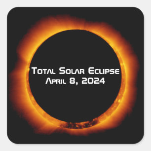 Adesivo Quadrado Eclipse Solar Total 2024
