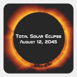 Adesivo Quadrado Eclipse Solar Total 2045