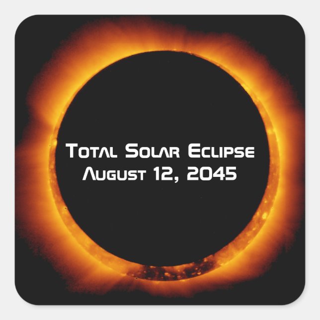 Adesivo Quadrado Eclipse Solar Total 2045 (Frente)