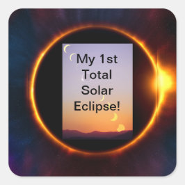 Adesivo Quadrado Eclipse Solar Total abril 8 2024