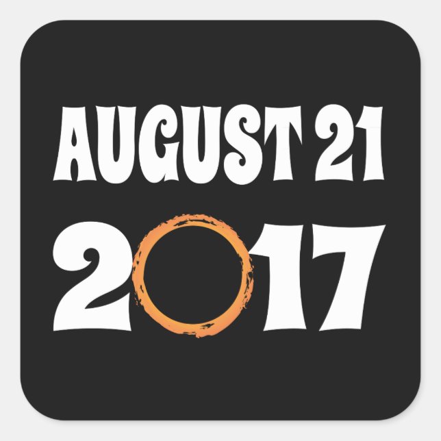Adesivo Quadrado Eclipse Solar Total agosto 21 2017 (Frente)