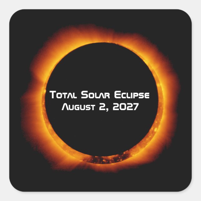 Adesivo Quadrado Eclipse Total do Século 2027 (Frente)