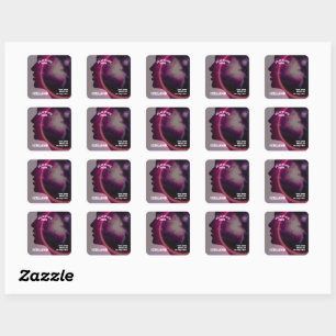 Adesivo Quadrado Eclipse total do sol agosto 2026 texto personaliza