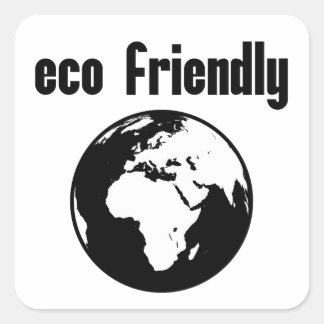 Adesivo Quadrado Ecologicamente Amigável: Vá Verde, Mudanças Climát