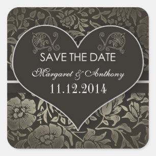 Adesivo Quadrado economias chiques do vintage do damasco as