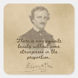 Adesivo Quadrado Edgar Allan Poe Cote Sticker - Beleza Excelente