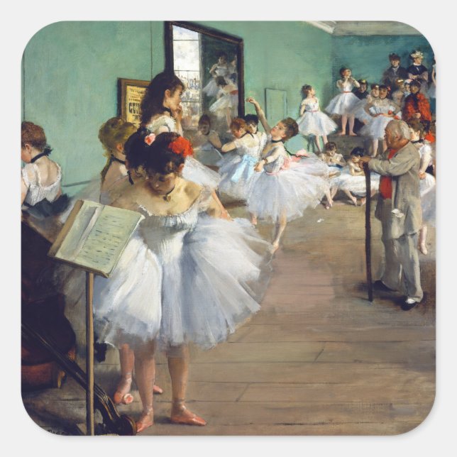 Adesivo Quadrado Edgar Degas - A Classe da Dança (Frente)
