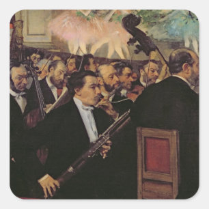 Adesivo Quadrado Edgar Degas   a orquestra da ópera, c.1870