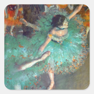 Adesivo Quadrado Edgar Degas - As Dançarinas Verdes - Dança de Ball