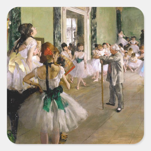 Adesivo Quadrado Edgar Degas Classe de Dança (Frente)