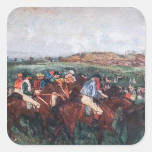 Adesivo Quadrado Edgar Degas - Corrida de Cavalheiros